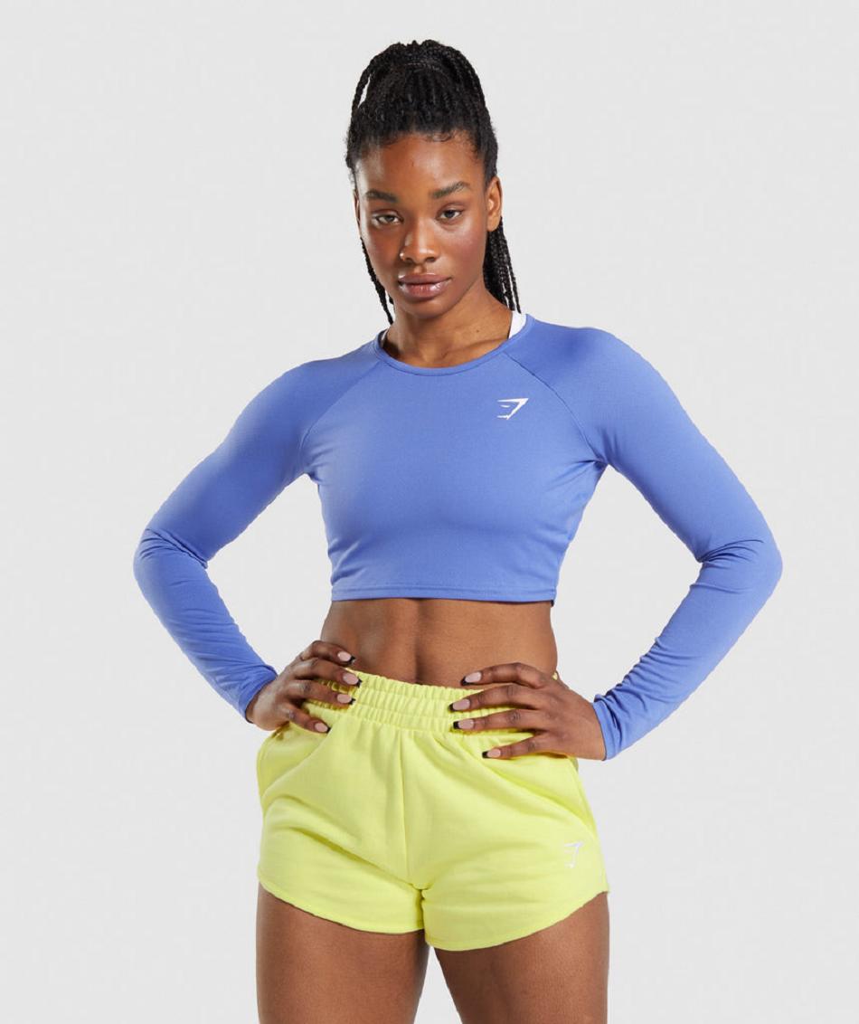 Corp Tops Gymshark Entrenamiento Long Sleeve Mujer Azules | CO 2530VRW